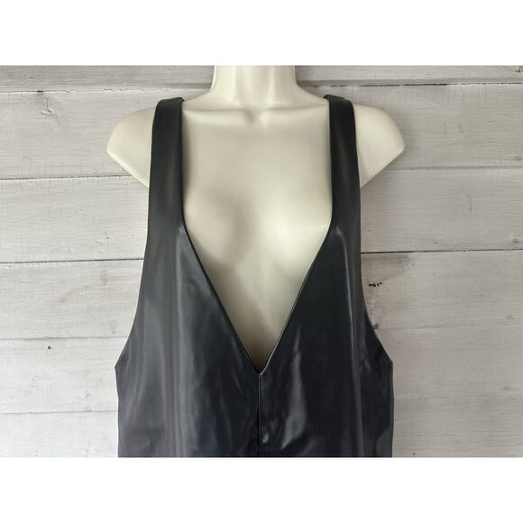 Anthropologie Sunday in Brooklyn Black Faux Leather Dress Size S - Picture 3 of 9